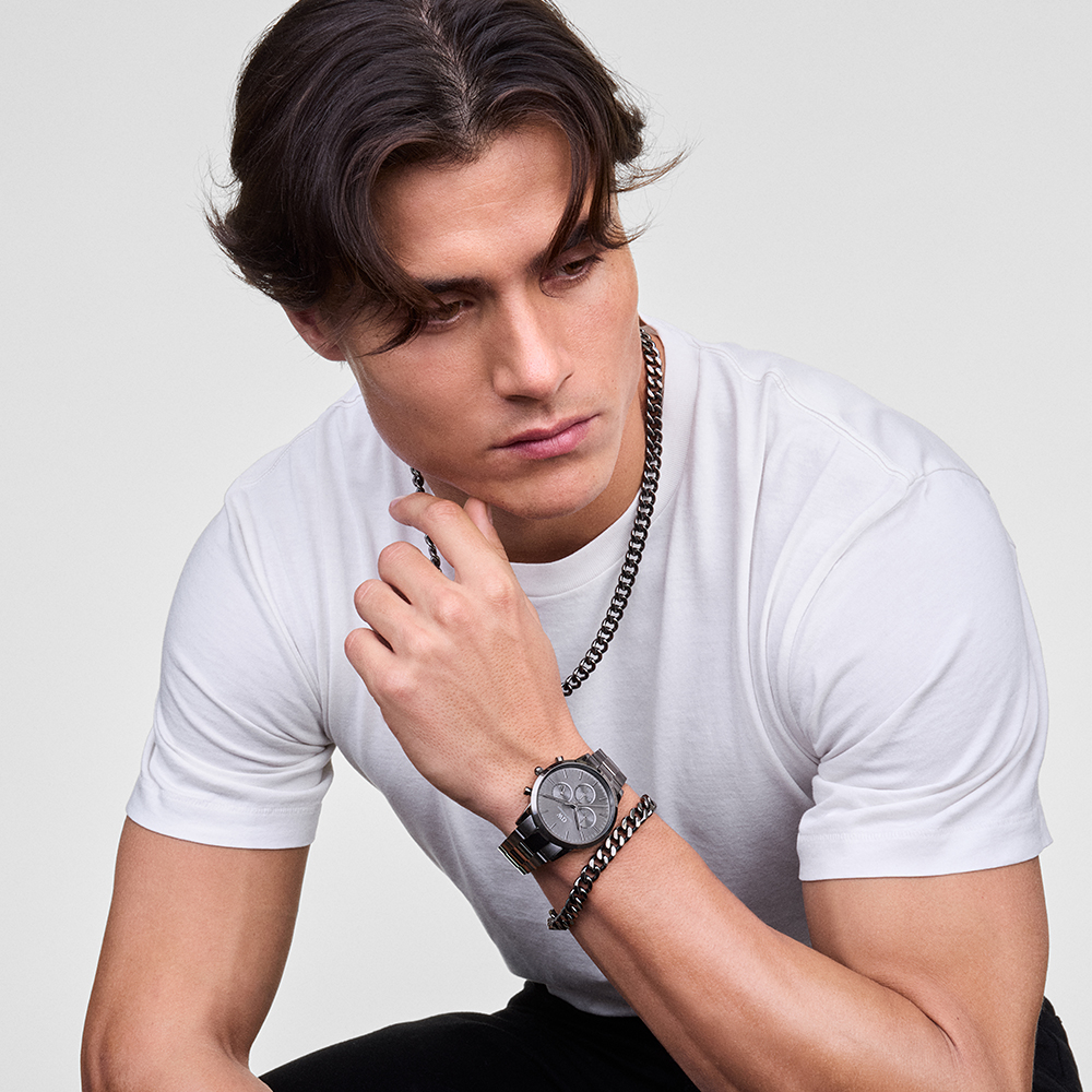 다니엘 웰링턴 ELLIPSE CUBAN CHAIN BRACELET 레이어드 체인 남성팔찌 이미지 6