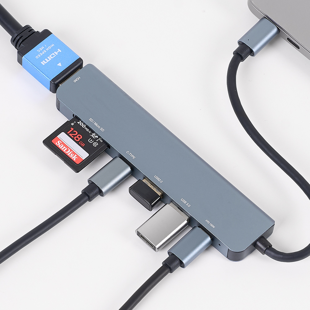 온아워 C타입 멀티허브 7in1 USB 3.0 맥북 노트북 아이패드 도킹스테이션 PD충전 - 상세 이미지 5