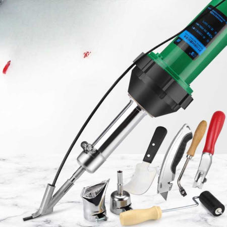 [해외]장판 용접기 열풍 용접 PVC 고무 공업용 융착기 PE 1. 1080W 용접건 패키지 6개