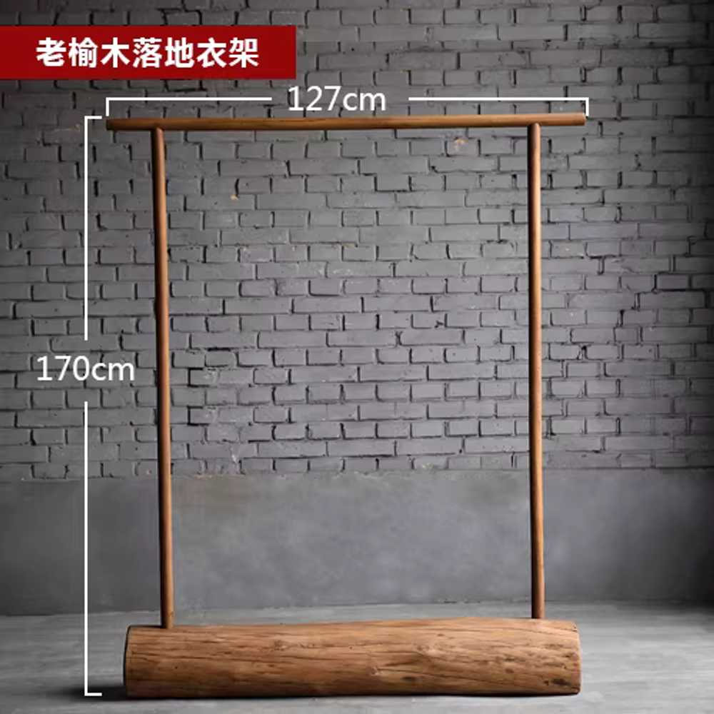 스탠딩 행거 우드 옷가게 튼튼한 빈티지 미니멀 매장 1.45m 참나무 원목 스탠드 옷걸이 이미지 8