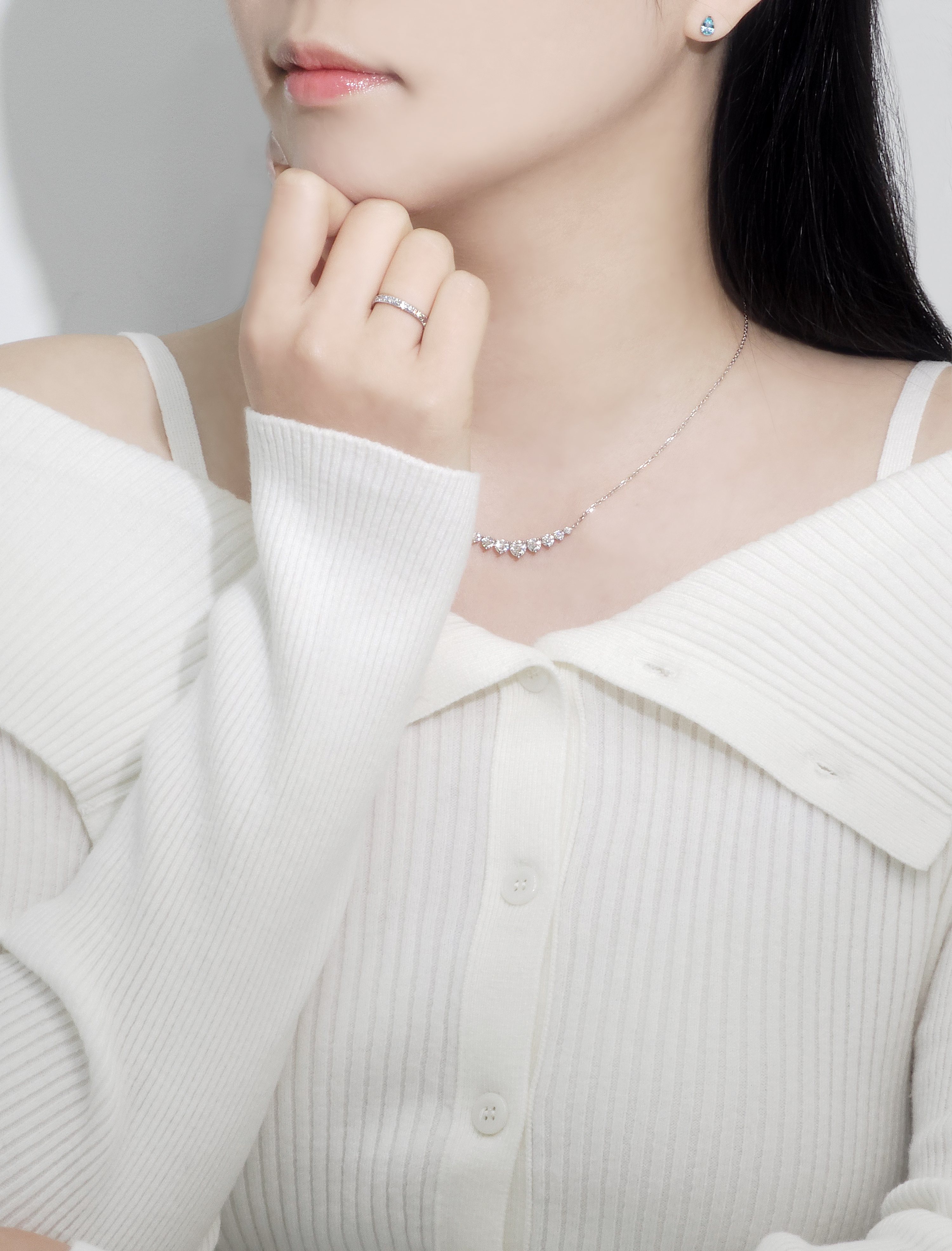 랩다이아몬드 가드링 밀그레인 세팅 반지 1.75mm 14k 18k 이미지 7