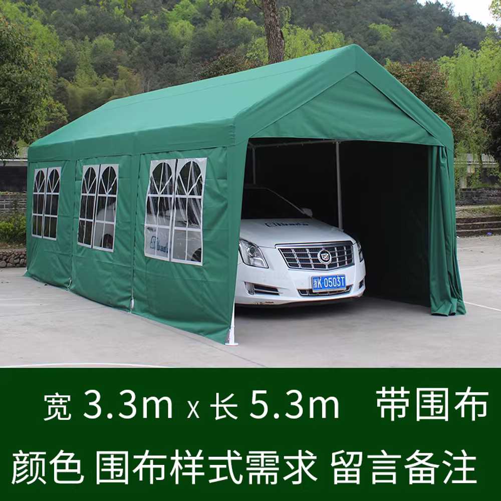 간이 농막 차고 야외 대형 텐트 쉘터 방수덮개 주차 2.8x5.3m / 4면 측면 천 포함 - 상세 이미지 5