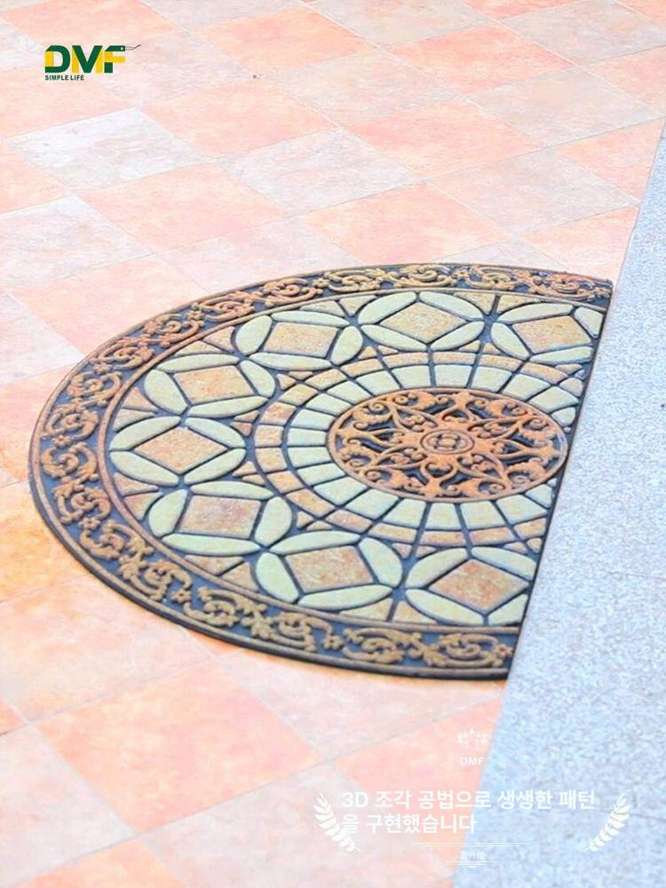 현관 업소용 매트 현관매트 야외 출입구 플라워 문양 전원 생활 60cm x 90cm - 상세 이미지 4