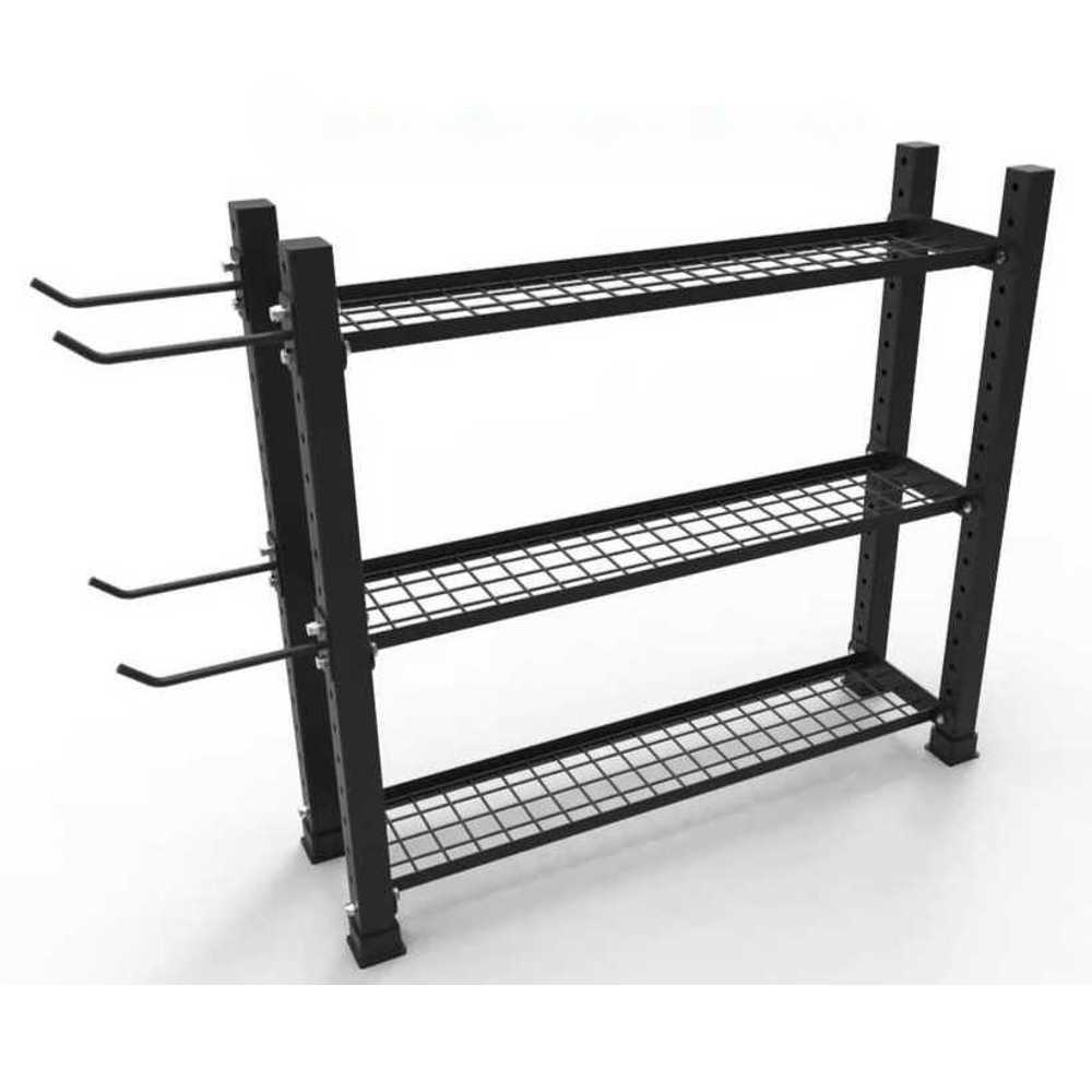 아령 캐틀벨 덤벨 정리대 7kg 10kg 스포츠 랙 거치대 1110x320x1000mm 3단 블랙 메쉬 - 상품 이미지