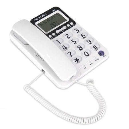 알리바니 빅버튼 광다이얼 강력벨 CID 유선전화기 디지털 발신자표시 무선전화기