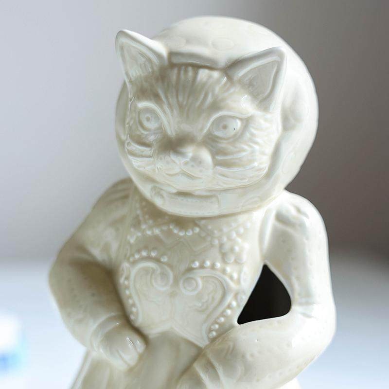 인테리어 화병 소형 도자기 대형 소품 오브제 꽃꽂이 감성 무광 엔틱 고양이 꽃병 24cm - 상세 이미지 3
