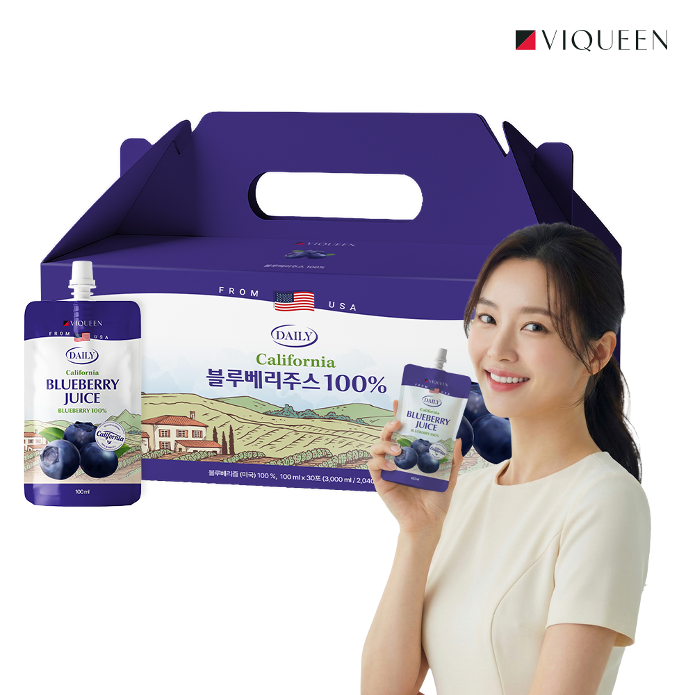 바이퀸 데일리 100% 블루베리 주스 즙 원액 100ml 30포 제품 이미지