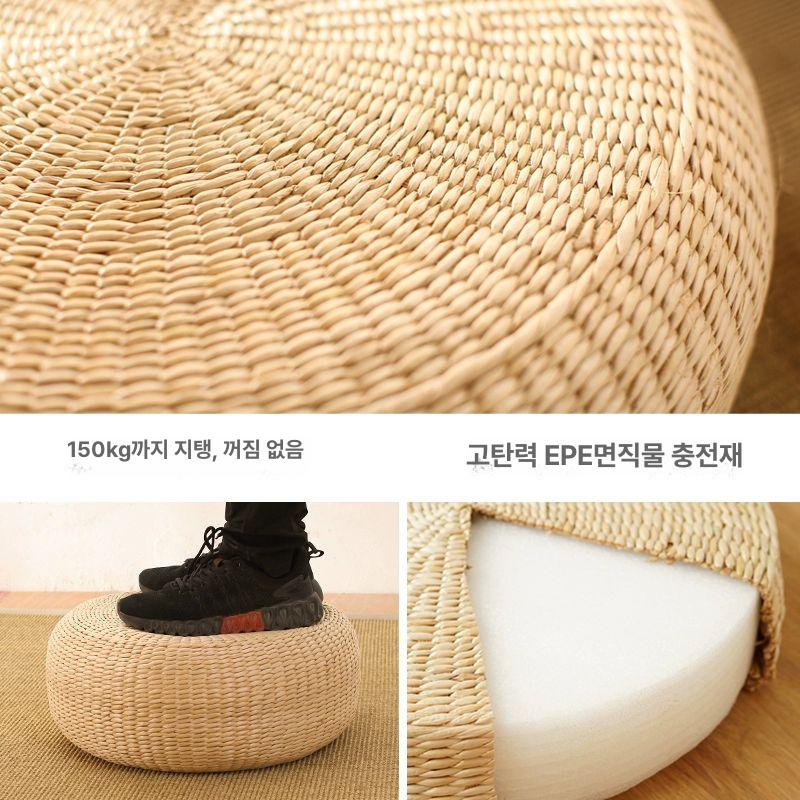 라탄 원형 명상 좌식 방석 일본식 키높이 20cm - 상세 이미지 4
