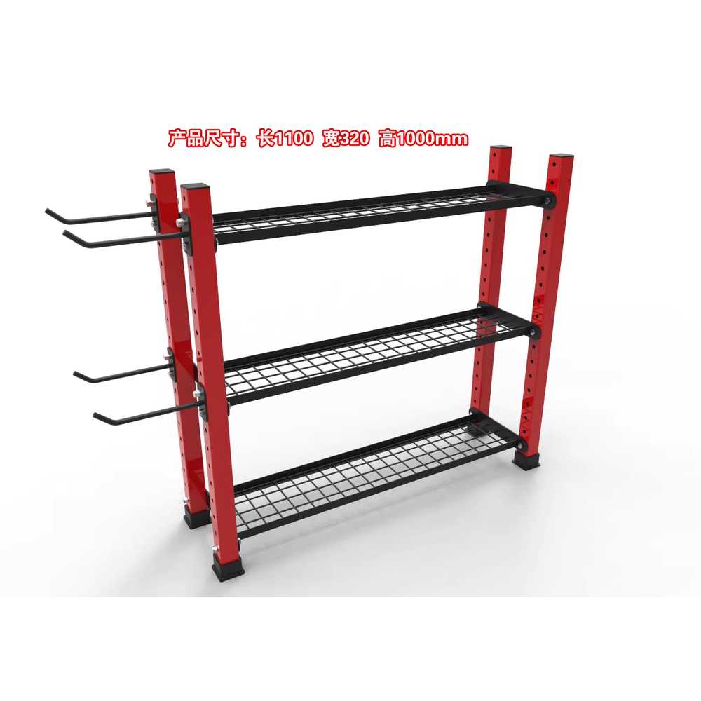 아령 캐틀벨 덤벨 정리대 7kg 10kg 스포츠 랙 거치대 1110x320x1000mm 3단 블랙 메쉬 - 상세 이미지 5