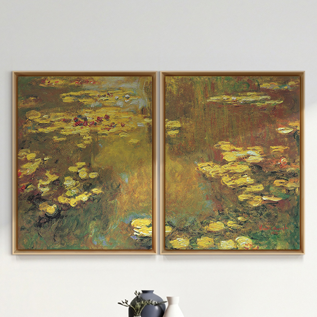 위아트 풍수 그림 인테리어 명화 그림 액자 정원 시리즈 원목 띄움 오크 액자 30호 - 상세 이미지 4