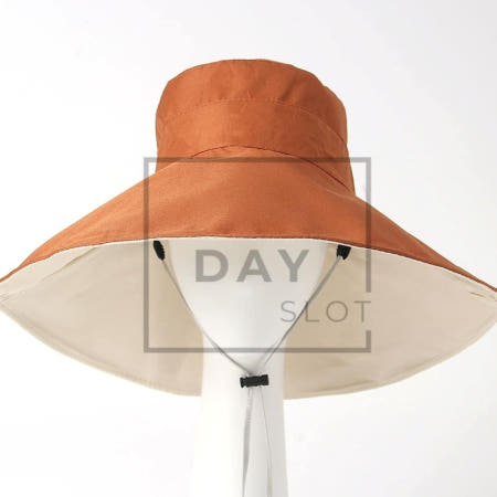 데이슬롯 양면 버킷햇 오렌지베이지 여성여름모자 여행모자 여성버킷햇