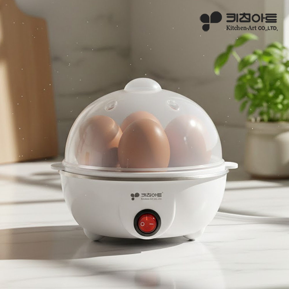 키친아트 계란찜기 미니 계란 삶는기계 에그쿠커 반숙 1070