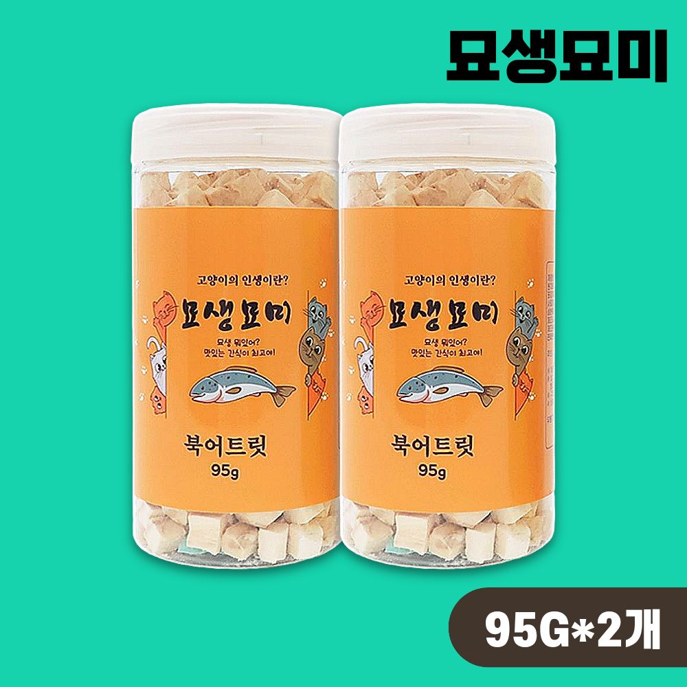 [국내산] 묘생묘미 고양이트릿 동결건조간식 북어, 95g, 2개 제품 이미지