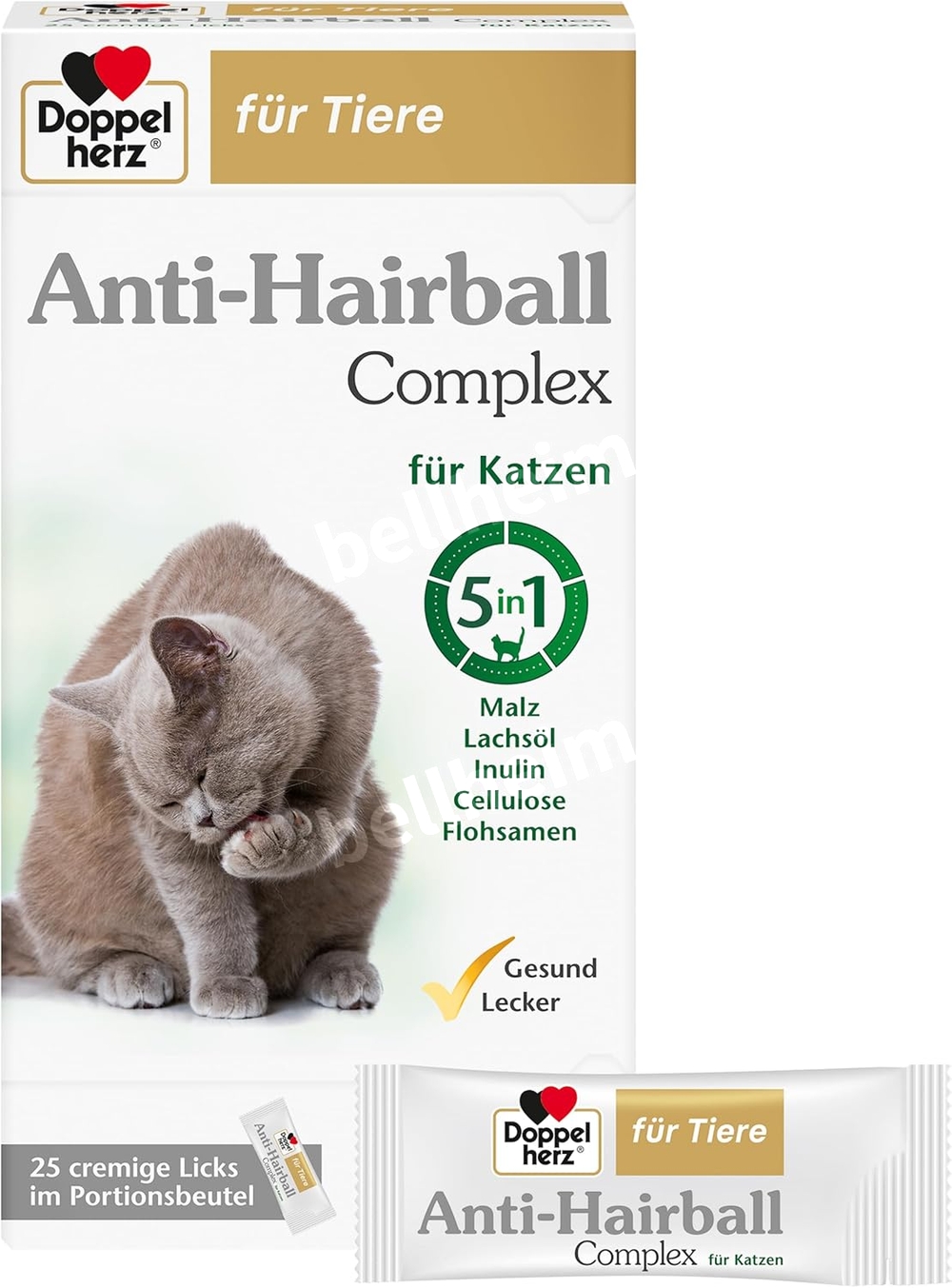 도펠헤르츠 고양이 안티헤어볼 복합제 25정 브라운 크리미 스틱 25개입 (250g) - 상세 이미지 2
