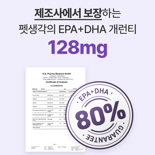 펫생각 미니 순도80% KD파마 강아지 오메가3 피부 관절 영양제 60캡슐, 1개