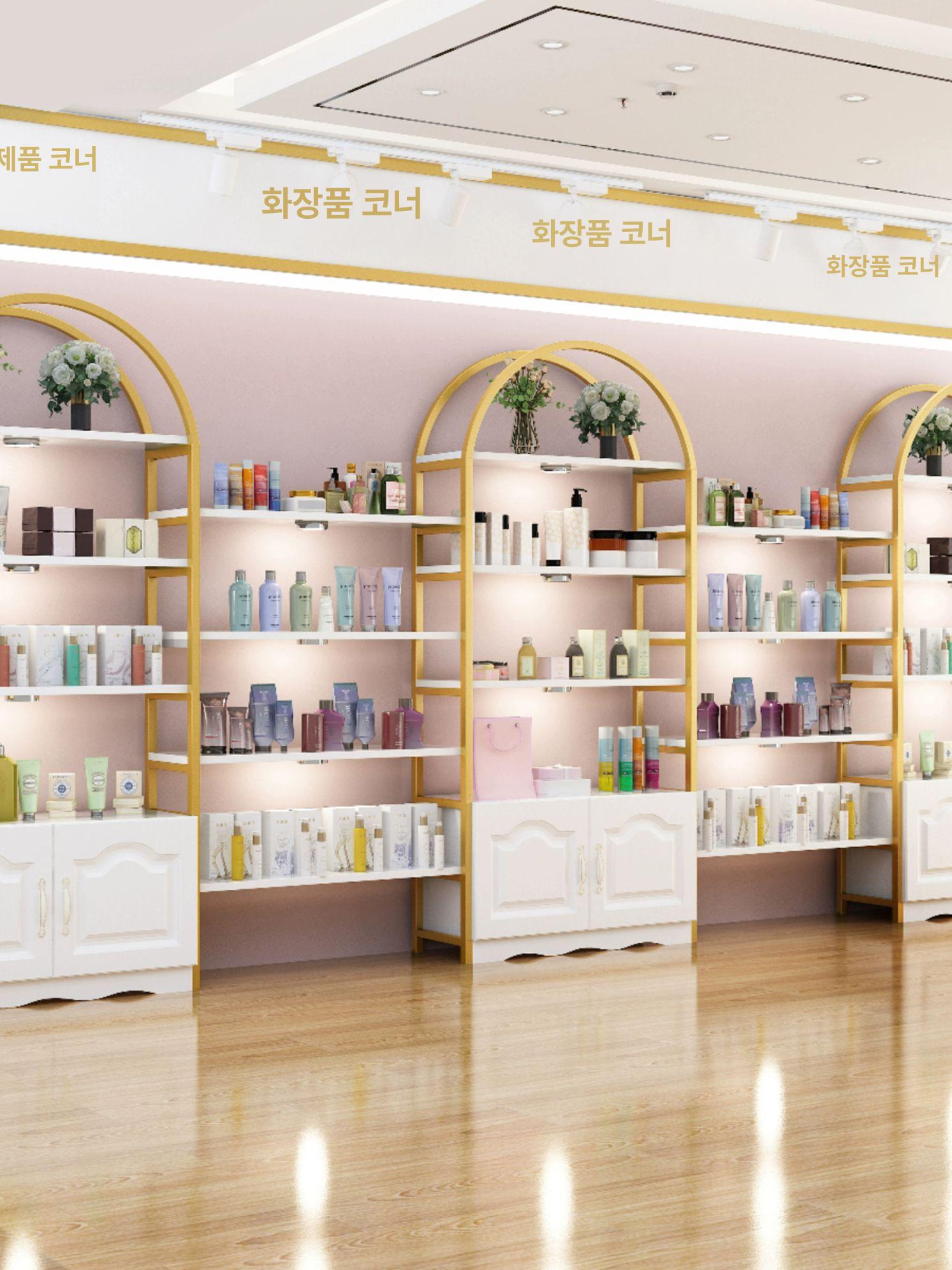 매장 진열대 수납 선반 꽃집 거실 디스플레이 아치형 길이 1.2m - 상세 이미지 3