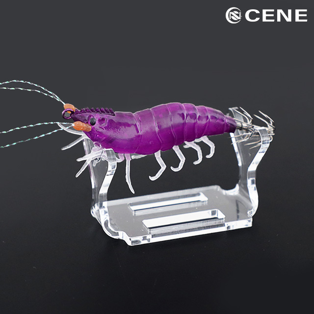 세네 쉬림프 라이트 에기 리얼 새우에기 수평 야광 UV 갑오징어 쭈꾸미 퍼플, 60mm - 상품 이미지