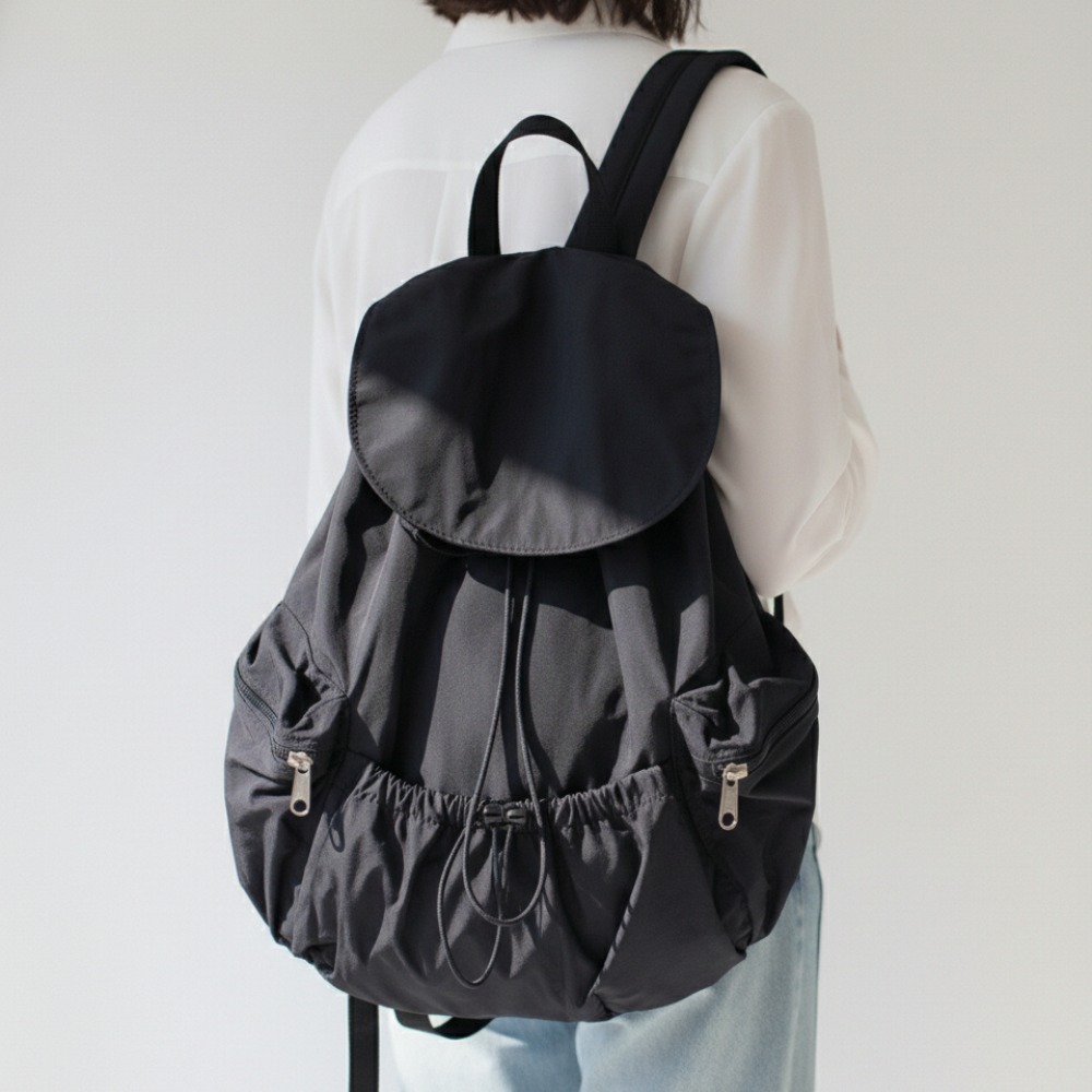 가벼운 스트링 복조리 백팩 여성 나일론 데일리 학생 여행 가방 여행용 배낭 CY853062