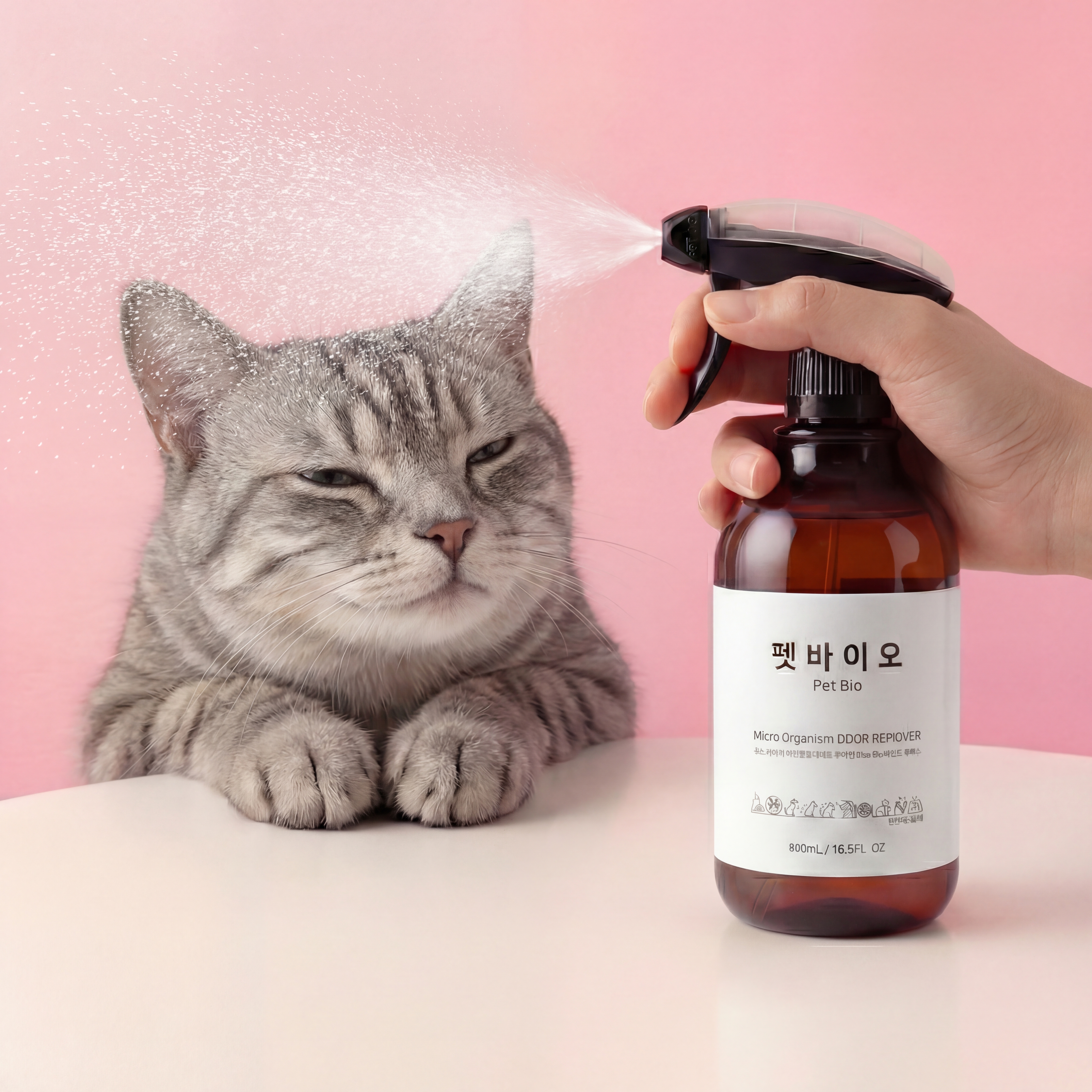 애완동물에 직접 뿌려도 안전한 펫바이오 천연미생물 무향 무알코올 탈취제 강아지 고양이 냄새제거 이미지 3