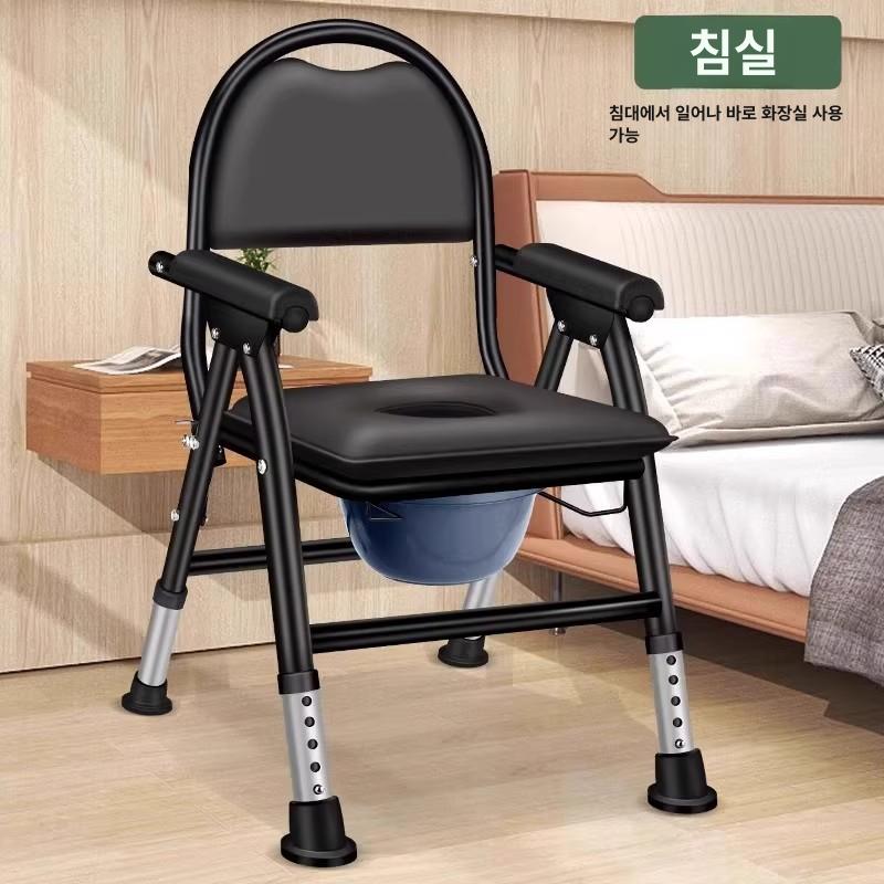 휴대용 변기 폴딩 소변기 소변통 어르신 배변보조 차박 카본스틸 프레임 - 상세 이미지 5