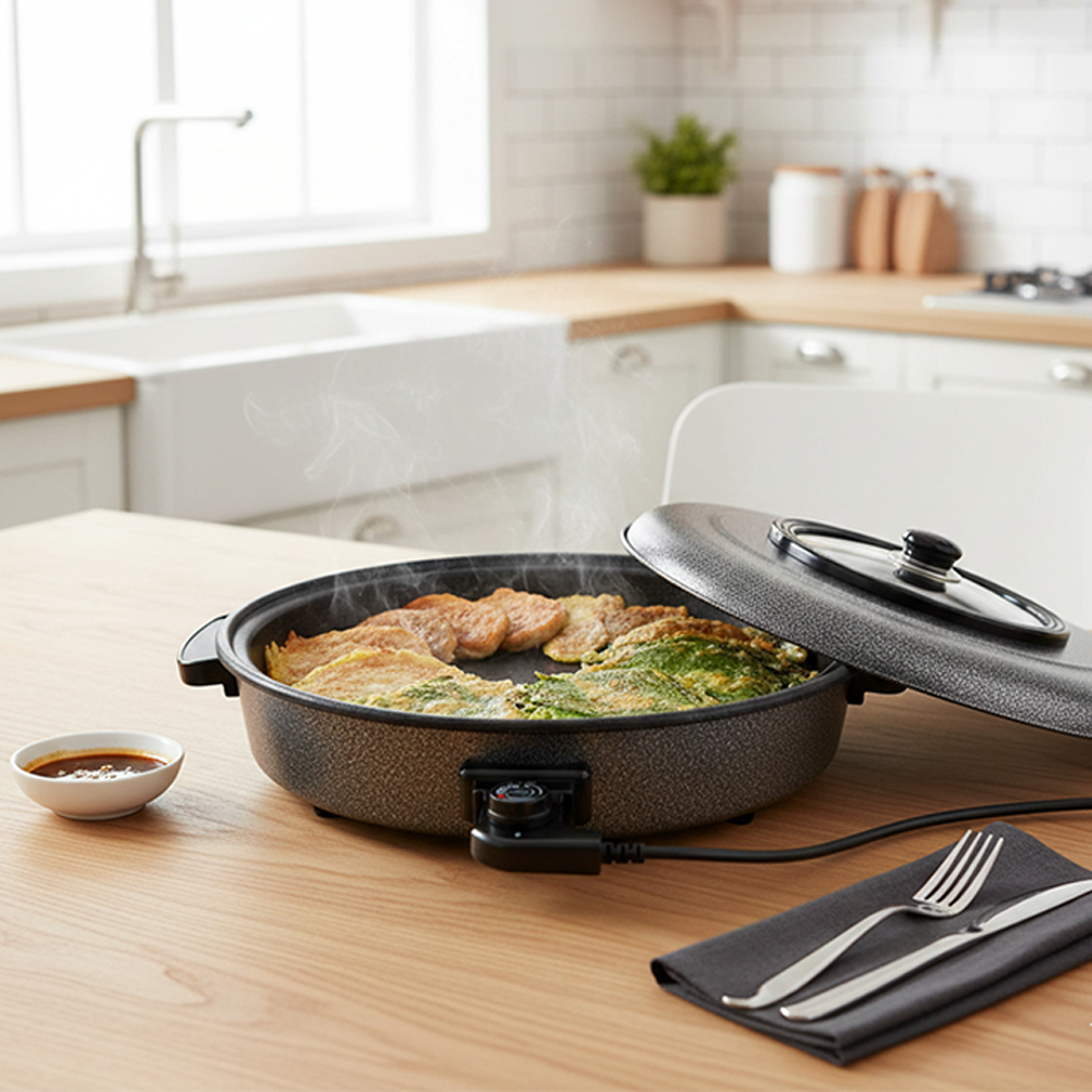 대원 전기팬 원형 잔치팬 명절 전 부침개 DW-1400