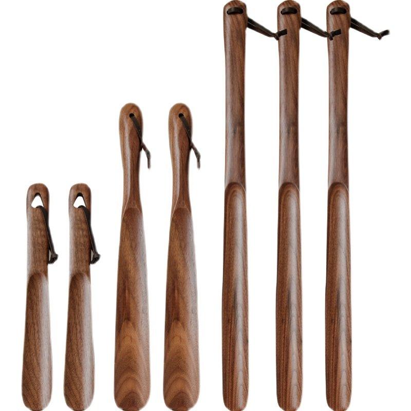휴대용 구두주걱 구두칼 주걱 열쇠고리 이니셜 각인 키링 38cm 두꺼운 블랙월넛 - 상세 이미지 5