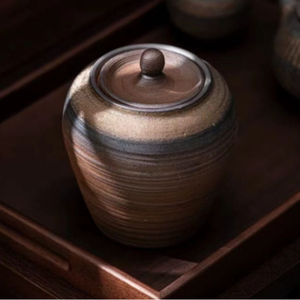 도자기 차통 찻잎 보관함 녹차 수납함 - 상세 이미지 2