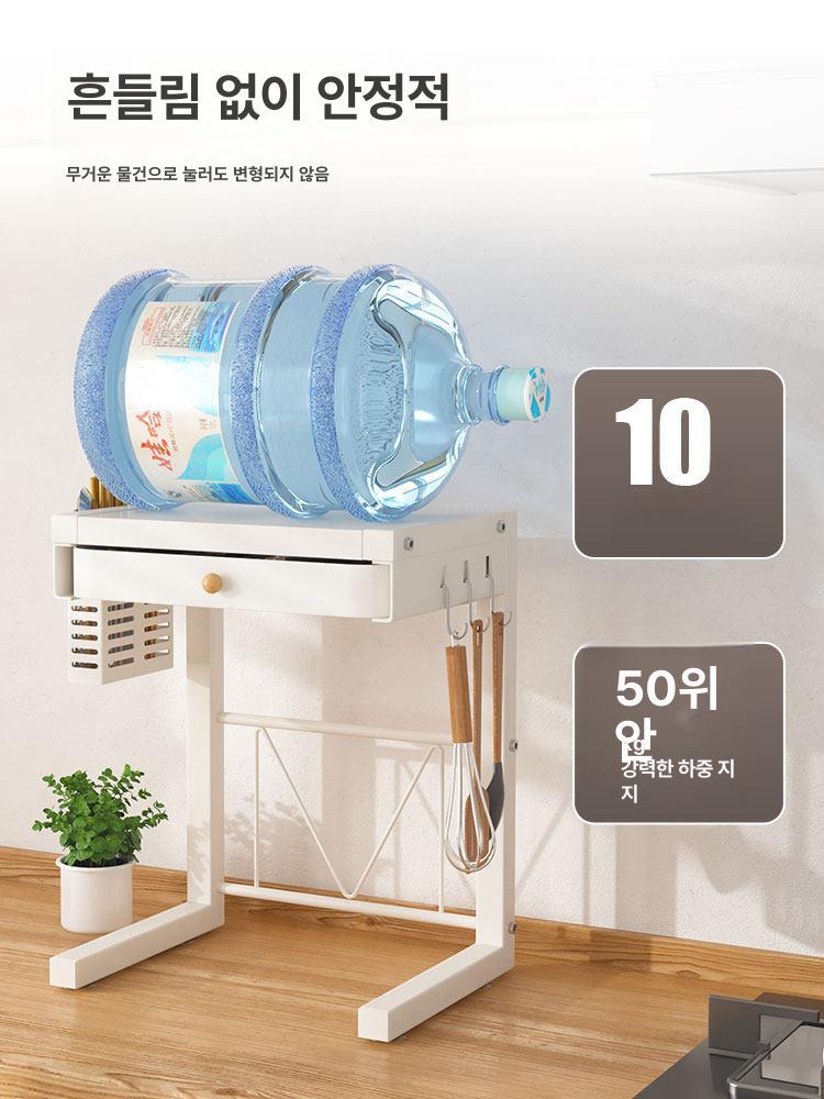 이동식 수납장 틈새 화장실 트롤리 서랍형 바퀴 달린 아이보리 높이 확장 서랍형 이중 젓가락 홀더 - 상세 이미지 5
