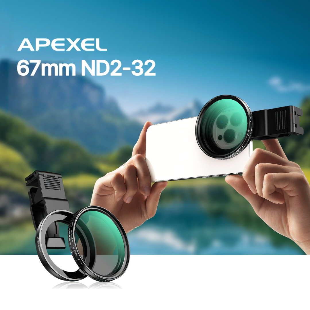 APEXEL 67mm 가변 ND2-ND400 ND 필터 스마트폰 DSLR 카메라 렌즈 겸용 프리미엄 광학 멀티코팅 - 상세 이미지 2