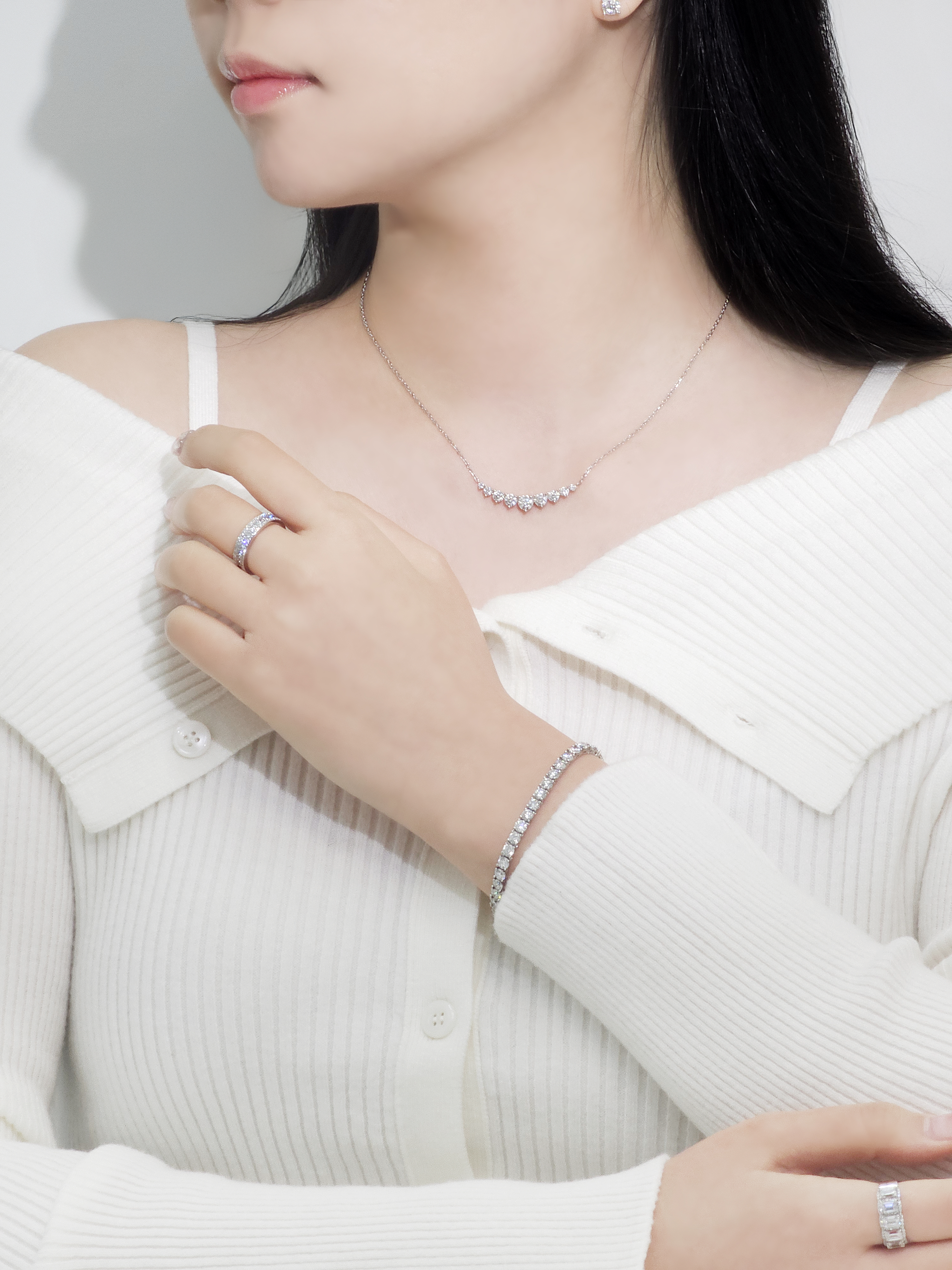 스퀘어 랩다이아몬드 이터니티링 반지 14k 18k 이미지 7