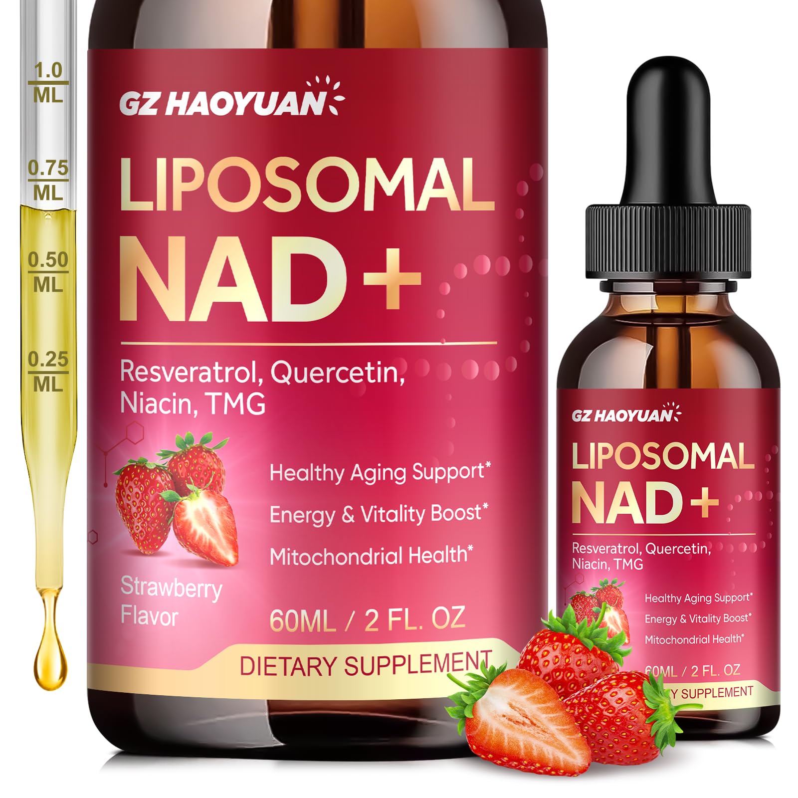 리포좀 NAD+ 1200mg 액상드롭 니코틴아마이드 Resveratrol Quercetin - 상세 이미지 2