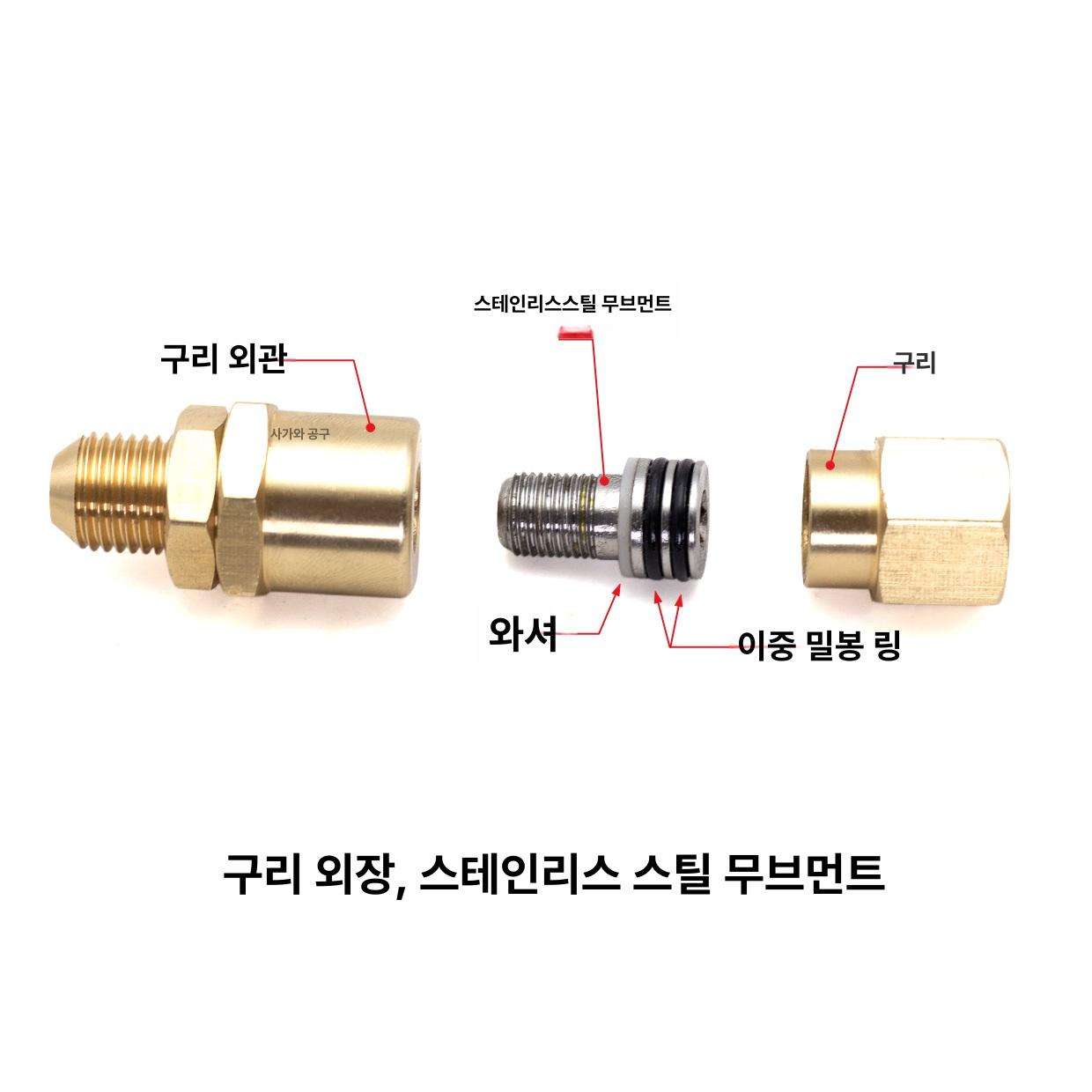 유압 커플러 수나사 고압 피팅 익스텐션 황동 커플링 내외부 M18 - 상세 이미지 4