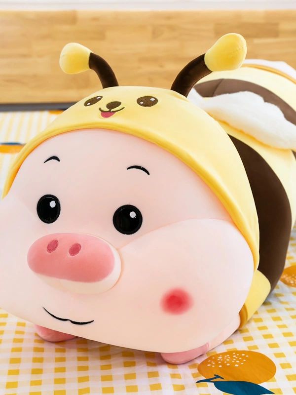 꿀벌 돼지 바디필로우 대형 롱쿠션 인형 애착 베개 60cm - 상세 이미지 3