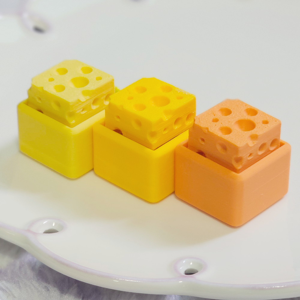 치즈 모양 키캡 클리커 키링 4color / 귀여운 키캡 클리커 키링 선물 - 상세 이미지 2
