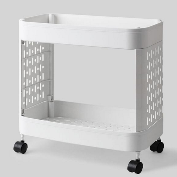 다용도 이동식 틈새 선반 트롤리 이동식 수납 선반 바퀴 2단 - 상품 이미지