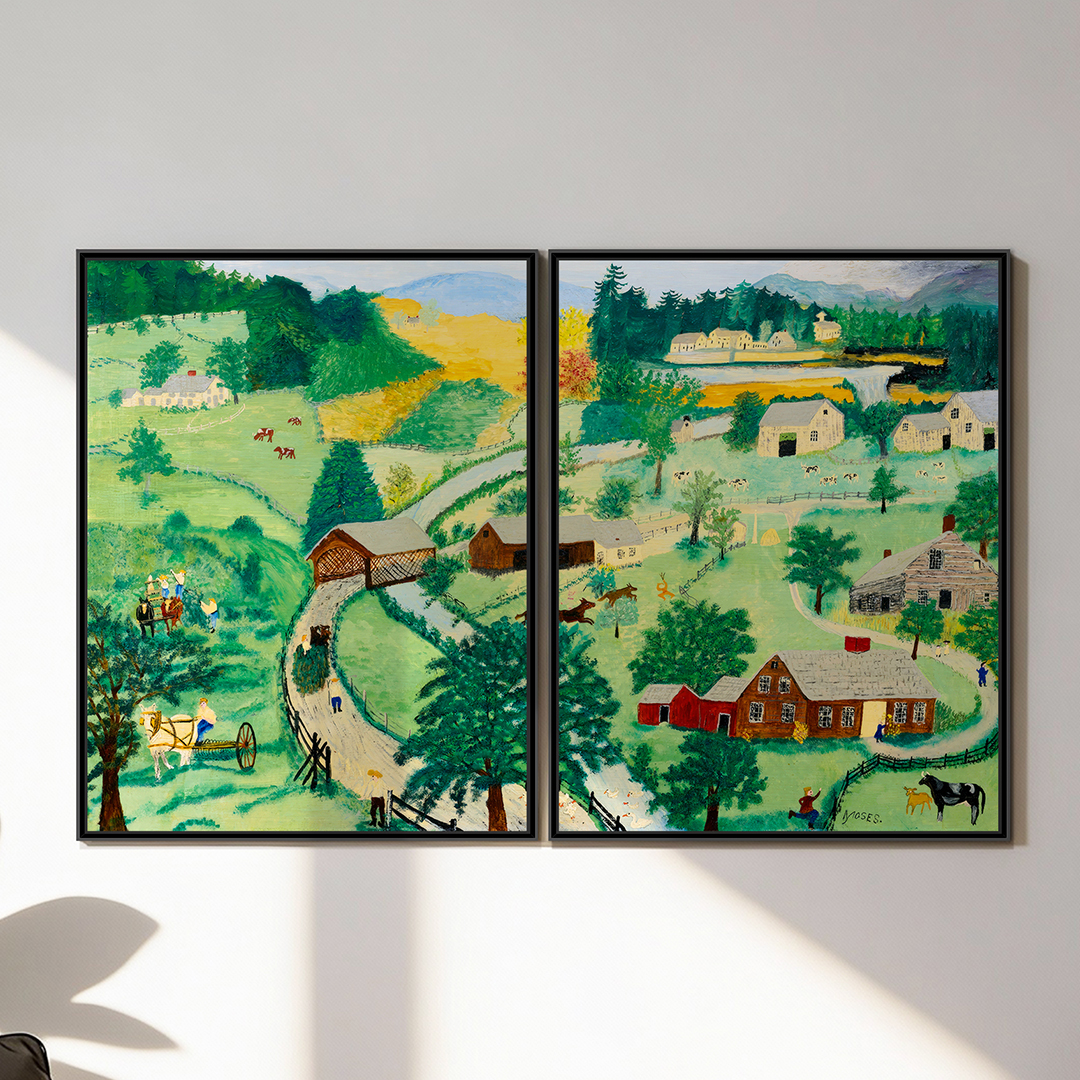 위아트 풍수 그림 인테리어 명화 그림 액자 정원 시리즈 원목 띄움 오크 액자 30호 - 상세 이미지 2