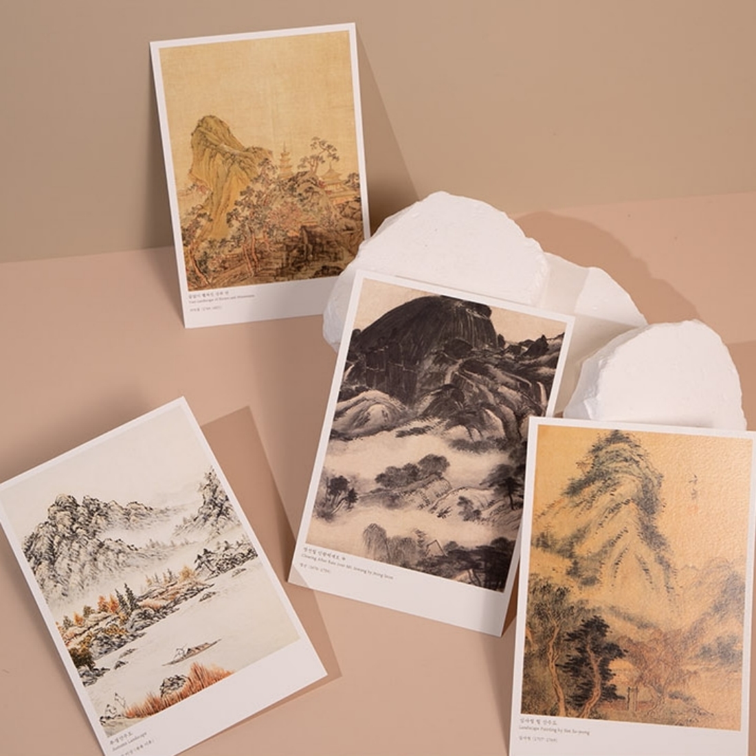 민화 엽서 10장세트 호작도 산수화 전통그림 새해 카드 한국 기념품 선물 10매, 2. 산수, 240g - 상품 이미지
