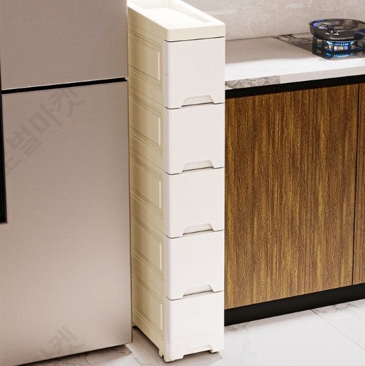 냉장고틈새 부엌수납장 슬라이딩 냉장고옆 14cm 키큰 - 상세 이미지 2