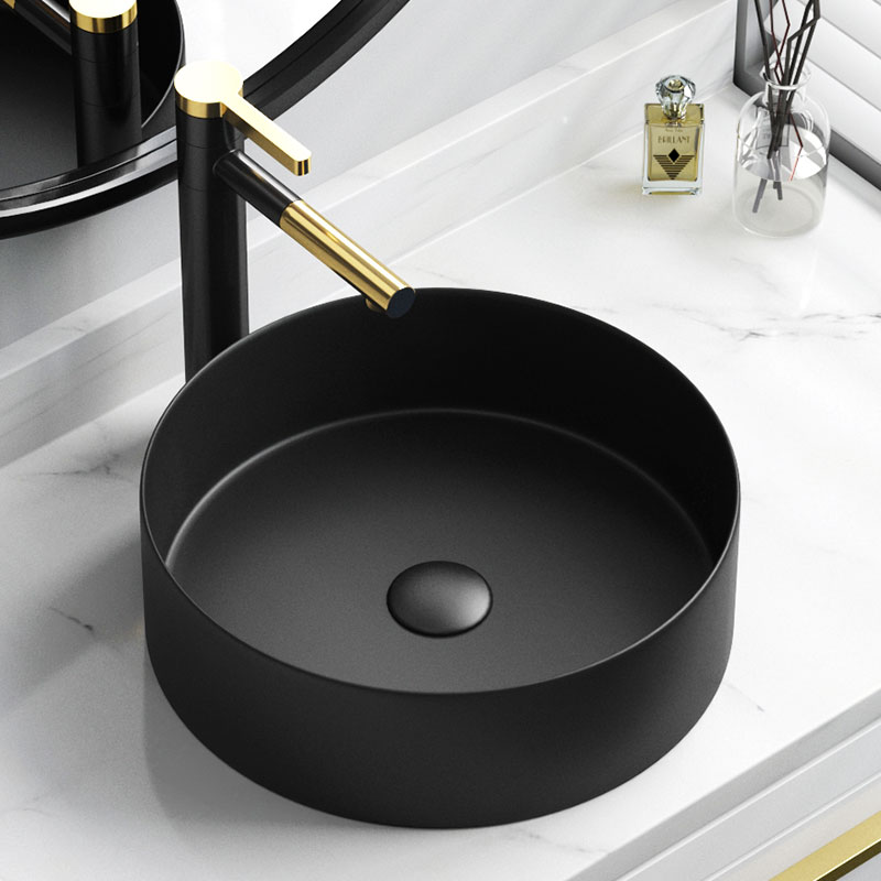 사각 카페용 소형 하부장용 탑볼 욕실 인테리어 블랙 연그레이 48 x 38 배수구 포함 - 상세 이미지 5