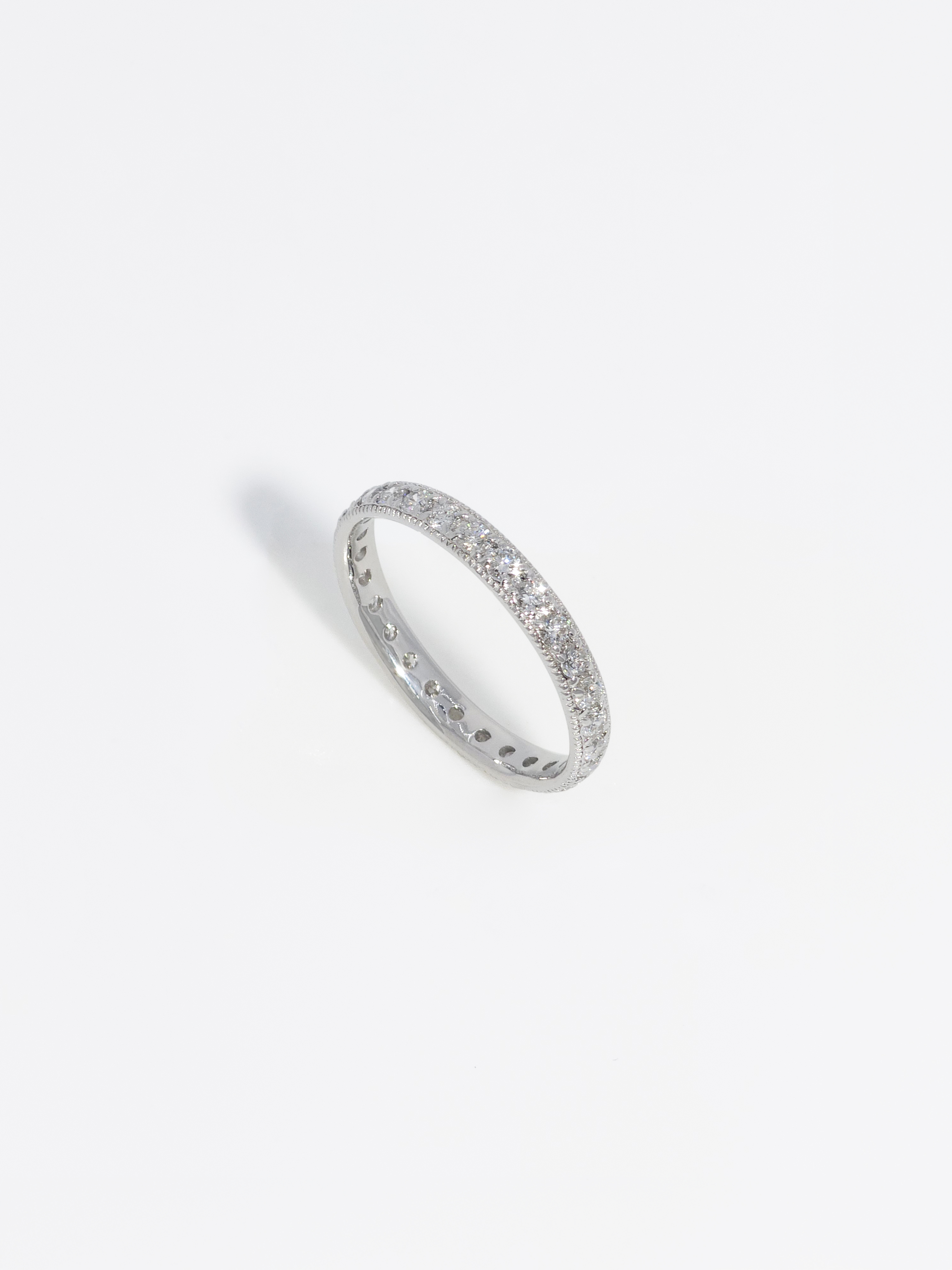 랩다이아몬드 가드링 밀그레인 세팅 반지 1.75mm 14k 18k - 상세 이미지 3