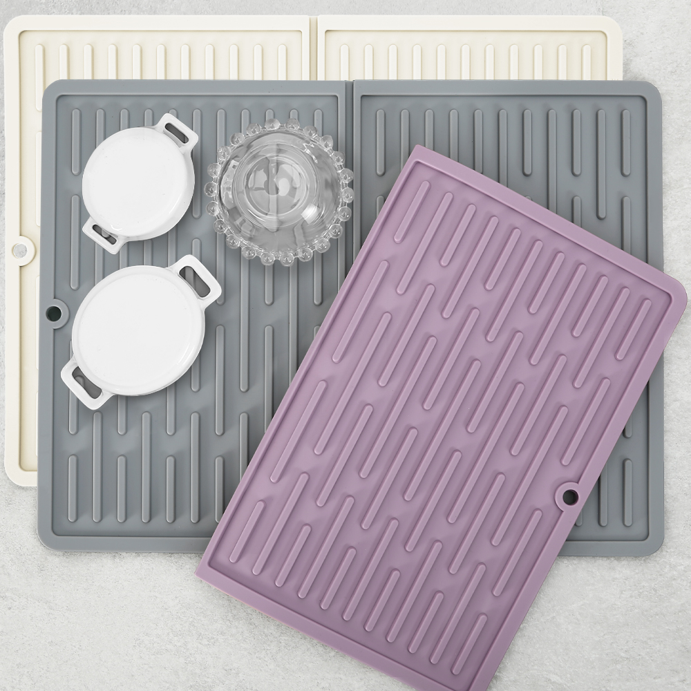 파쿠젠 접이식 실리콘 식기 그릇 접시 건조 드라잉 매트 제품 이미지