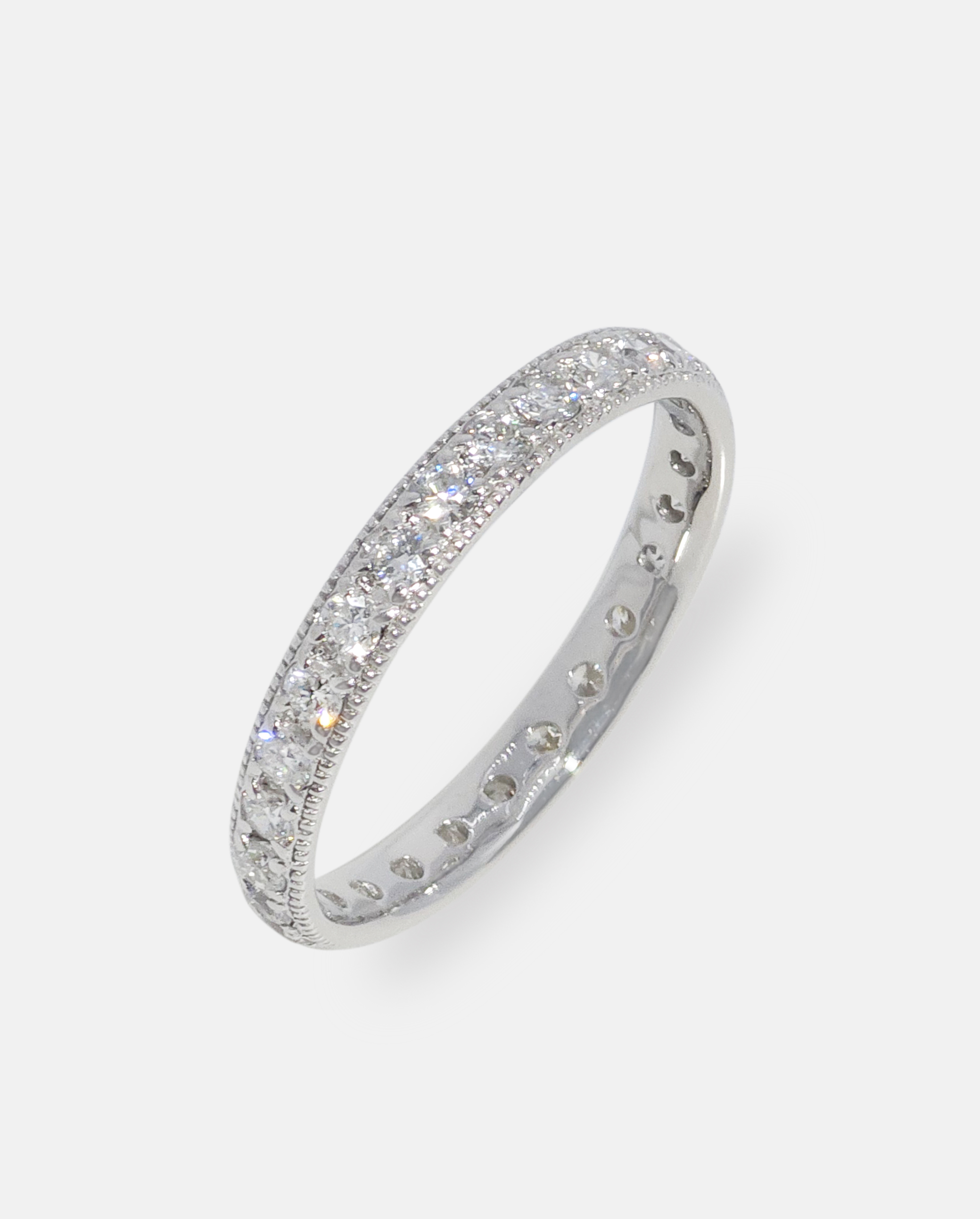 랩다이아몬드 가드링 밀그레인 세팅 반지 1.75mm 14k 18k - 상품 이미지