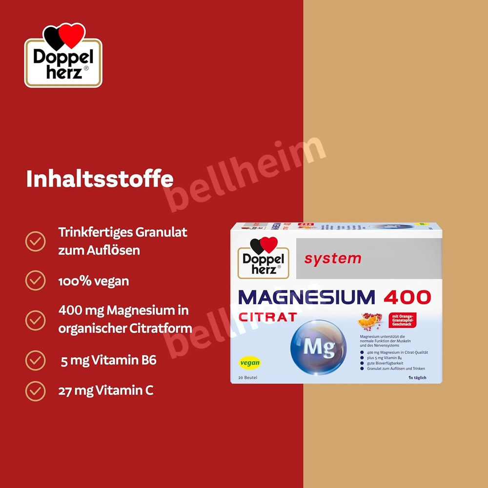 도펠헤르츠 마그네슘 시트레이트 400mg 40정 20정 - 상세 이미지 5