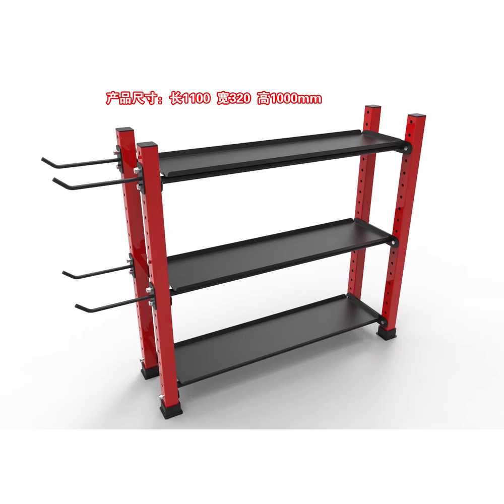 아령 캐틀벨 덤벨 정리대 7kg 10kg 스포츠 랙 거치대 1110x320x1000mm 3단 블랙 메쉬 이미지 8