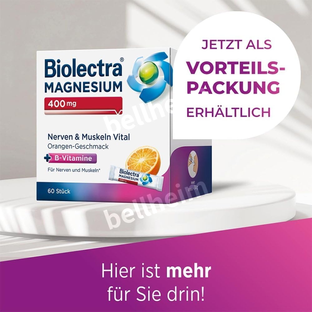 바이오렉트라 Biolectra 마그네슘 400mg 비타민B 복합제 1.9 g 30개입 - 상세 이미지 5