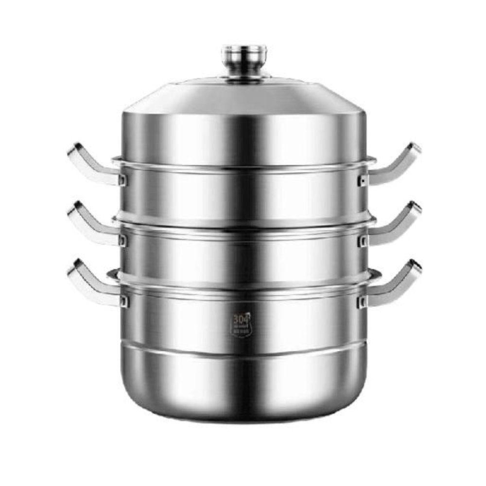 찜솥 대형 찜기 냄비 인덕션 찜 스텐 찜통 45cm 3단 스테인리스 찜기 - 상품 이미지