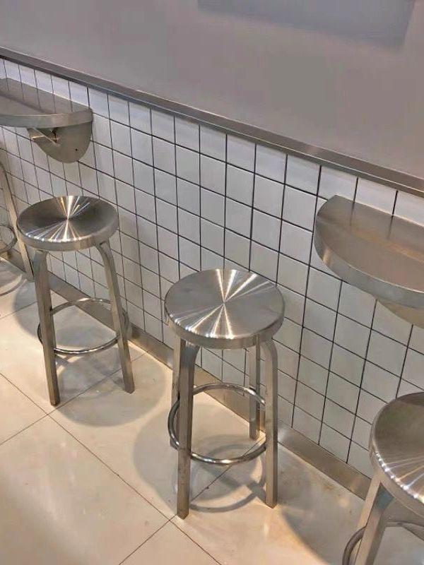 스텐 원형 바테이블 의자 스탠딩 홈바 카페용 40cm - 상세 이미지 3