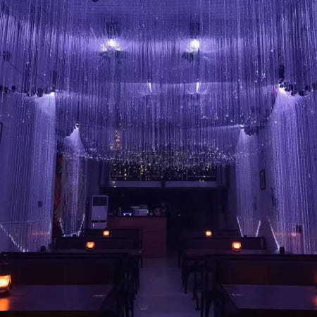 [해외]광섬유 조명 7080 장식 카페 인테리어 램프 술집 감성 라이브 1200개 고광 전구 리모컨