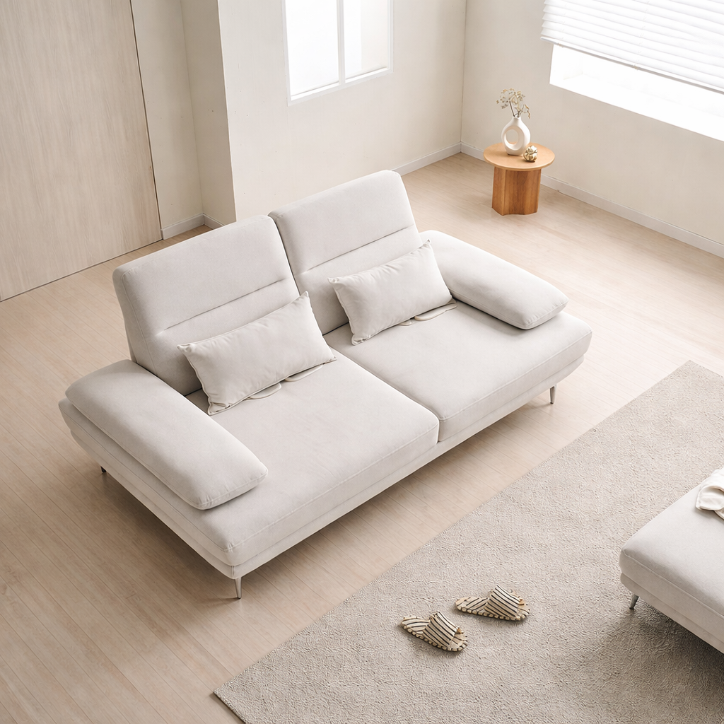 장인가구 도이 기능성 스윙쇼파 푹신한 넓은 좌방석 등받이 3인용 패브릭 소파