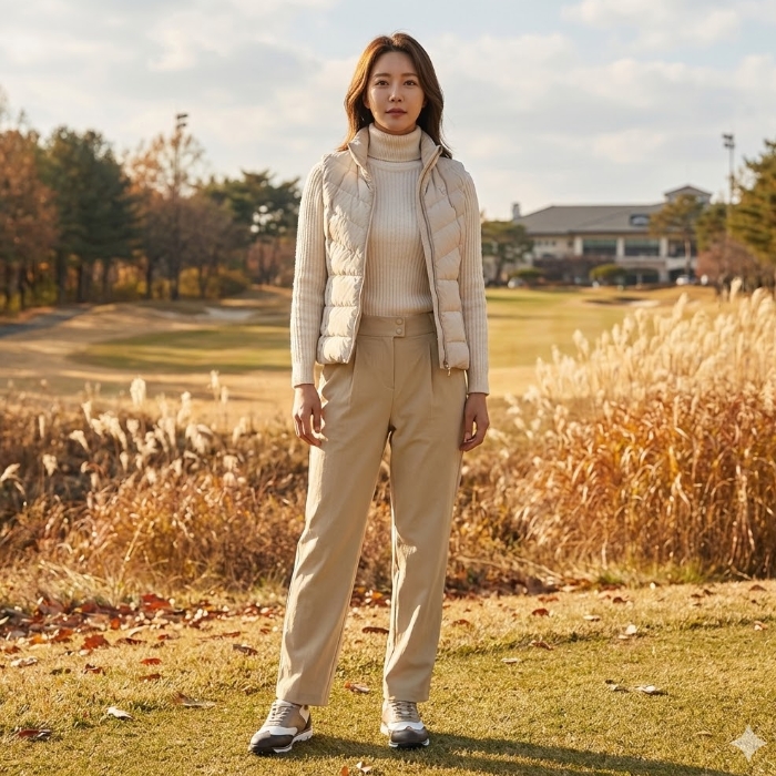 볼빅 여성 가을 데일리룩 스판 골프웨어 골프 조거바지 - 상품 이미지